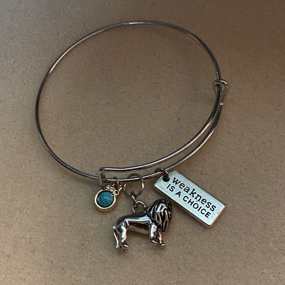 Silver bangle bracelet.